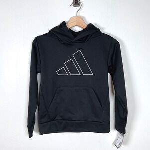 Adidas‎ Kids Black Pullover Hoodie Sweatshirt Activewear
